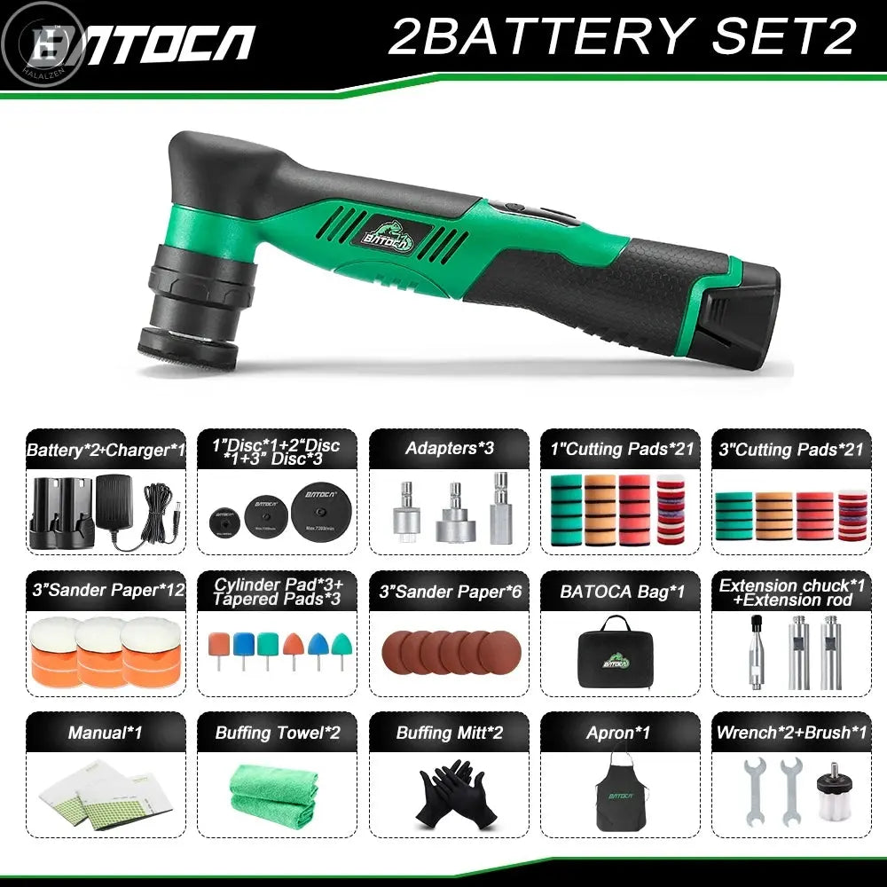 BATOCA S5 Cordless Mini Car Polisher 12V Micro Wireless Scratches Killer Car Polishing Machine Kit For Polishing Sanding HALALZEN