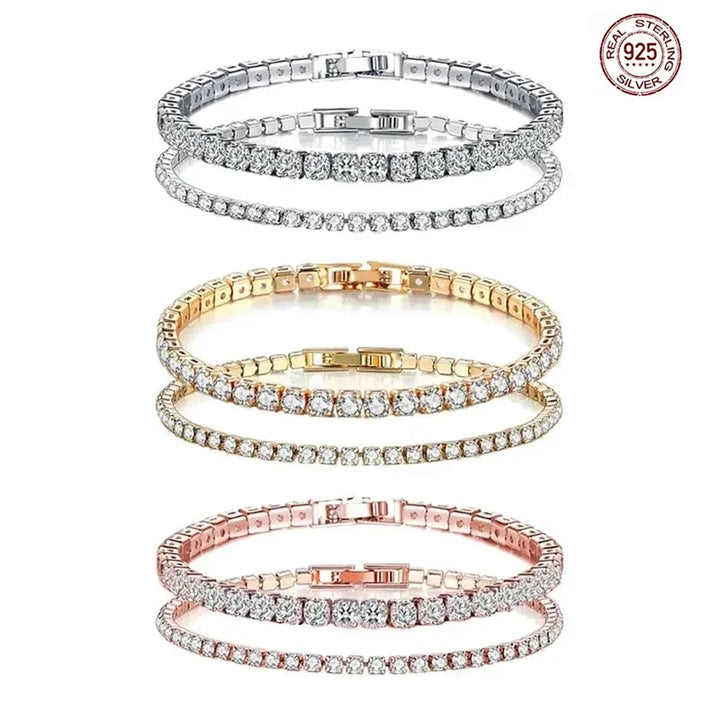 Classic 925 sterling silver sparkling zircon luxury bracelet women's dates birthdays fashion jewelry Valentine's Day gifts