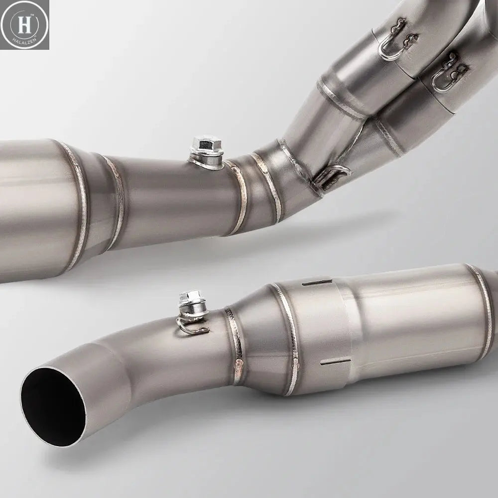 Carbon Fiber Moto Exhaust Escape Full System Muffler DB Killer Front mid Link Pipe for ER6N ER6F Versys 650 Z650 Ninja 650 HALALZEN