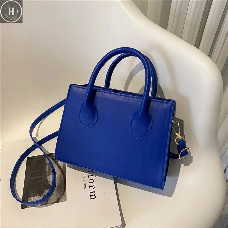 Elegant Black Handbag with Dual Handles, Chic Crossbody Bag, Retro Stylish Tote Small Bag for Women Girls Daily Use, Work, Party HALALZEN