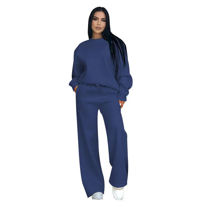 Women's Fashionable Casual Wide Leg Pants Set Comfortable Breathable Material Student School Work Outfit