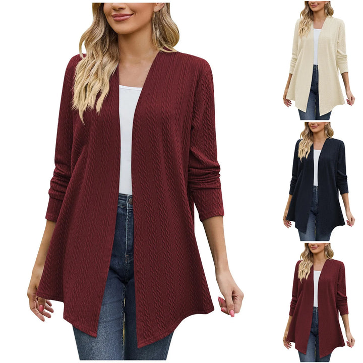 Women'S Fashion Solid Color Long Sleeve Loose Cardigan Jacket Elegant Women's Jackets