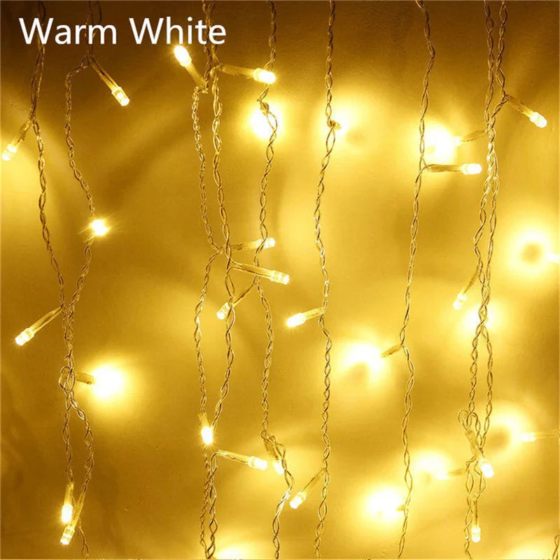 Christmas Lights Waterfall Outdoor Decoration 5M Droop 0.4-0.6m Led Lights Curtain String Lights Party Ggarden Eaves Decoration