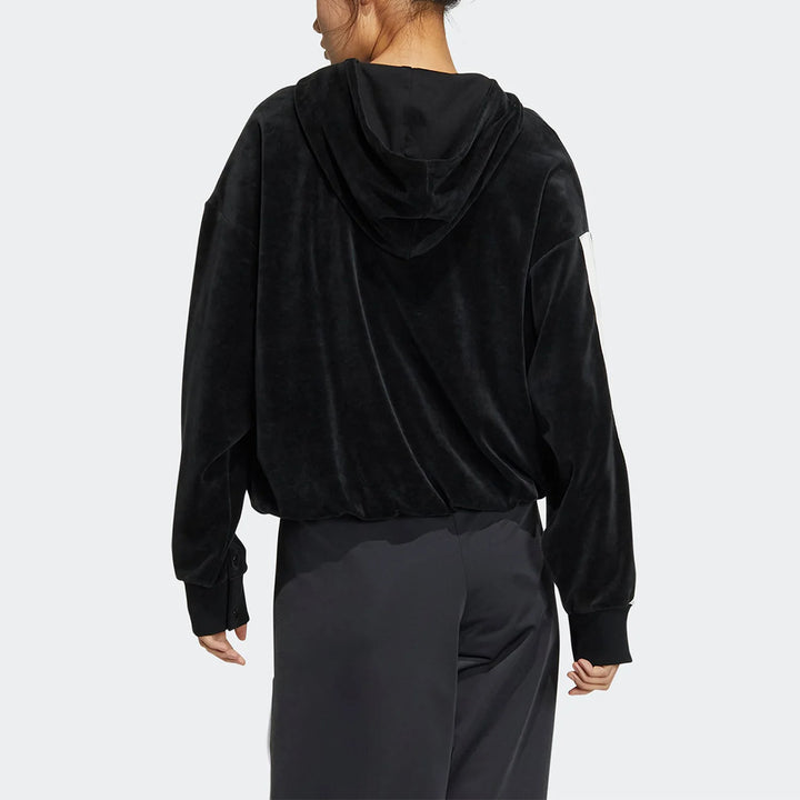 Adidas official genuine Three Stripes, women's side-button sport hoodie IC8140