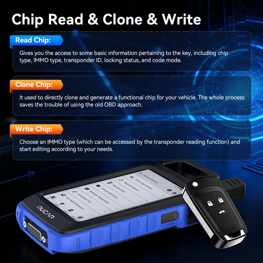 MUCAR KEY581 Universal Key Generator Kit Key Fob Programmer Immobilizer Tool Key Creation IMMO Learning Chip Read Write Cloning
