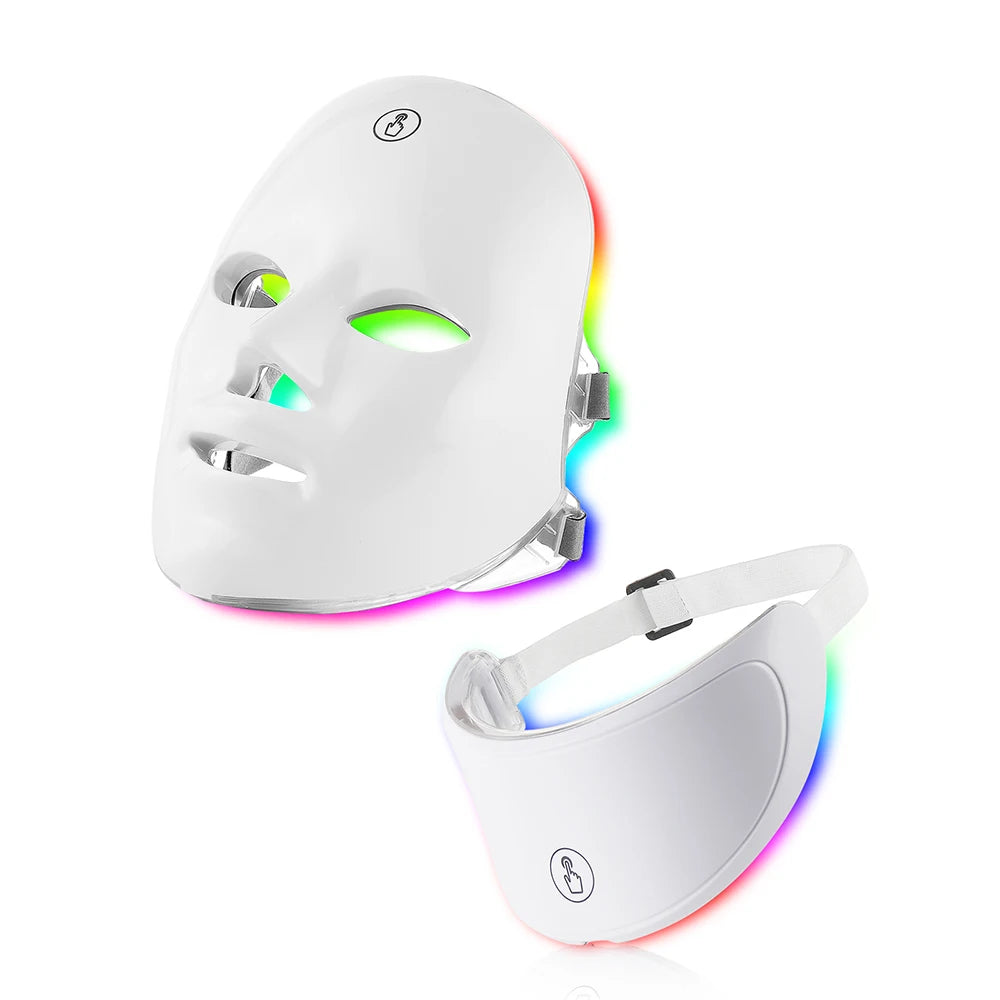 7-Color LED Facial &amp; Neck Light Therapy Mask