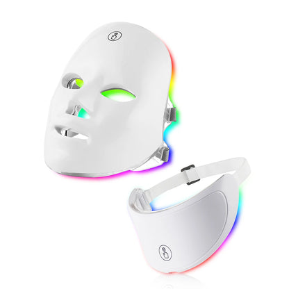 7-Color LED Facial &amp; Neck Light Therapy Mask