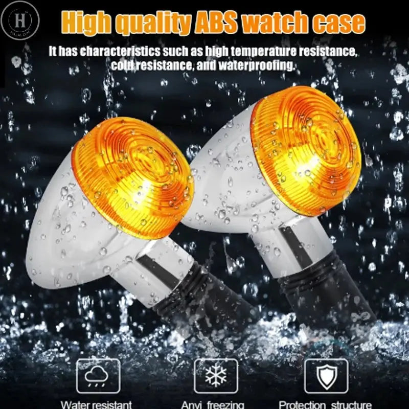 M10 Motorcycle Turn Signal Light 12V Side Direction Indicator Lamp For Honda Scooter Cruiser Cafe Racer Retro Turn Signal Lights HALALZEN