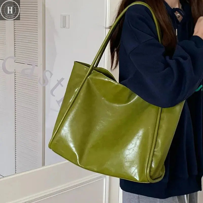 Portable Texture Tote Bag for Women, Shoulder Underarm Bag, Commuting Bag, Large Capacity, Niche Design, Autumn Winter Handbags HALALZEN