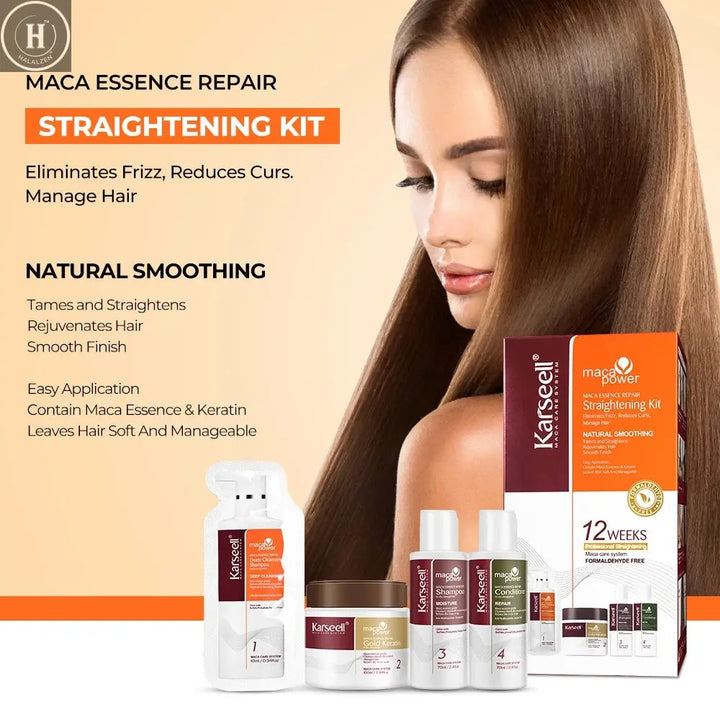 Karseell Gold Keratin Hair Mask Fast Repair Damaged Hair Straightening Kit Soft Smooth Shiny Straightening Hair Care Proctuct HALALZEN