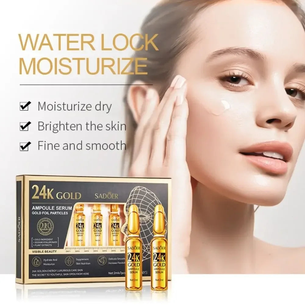 Korean 24K Gold Hyaluronic Acid Serum Protein Thread Lifting Filler Absorbable Collagen Protein Thread Vitamin C Facial Essence HALALZEN