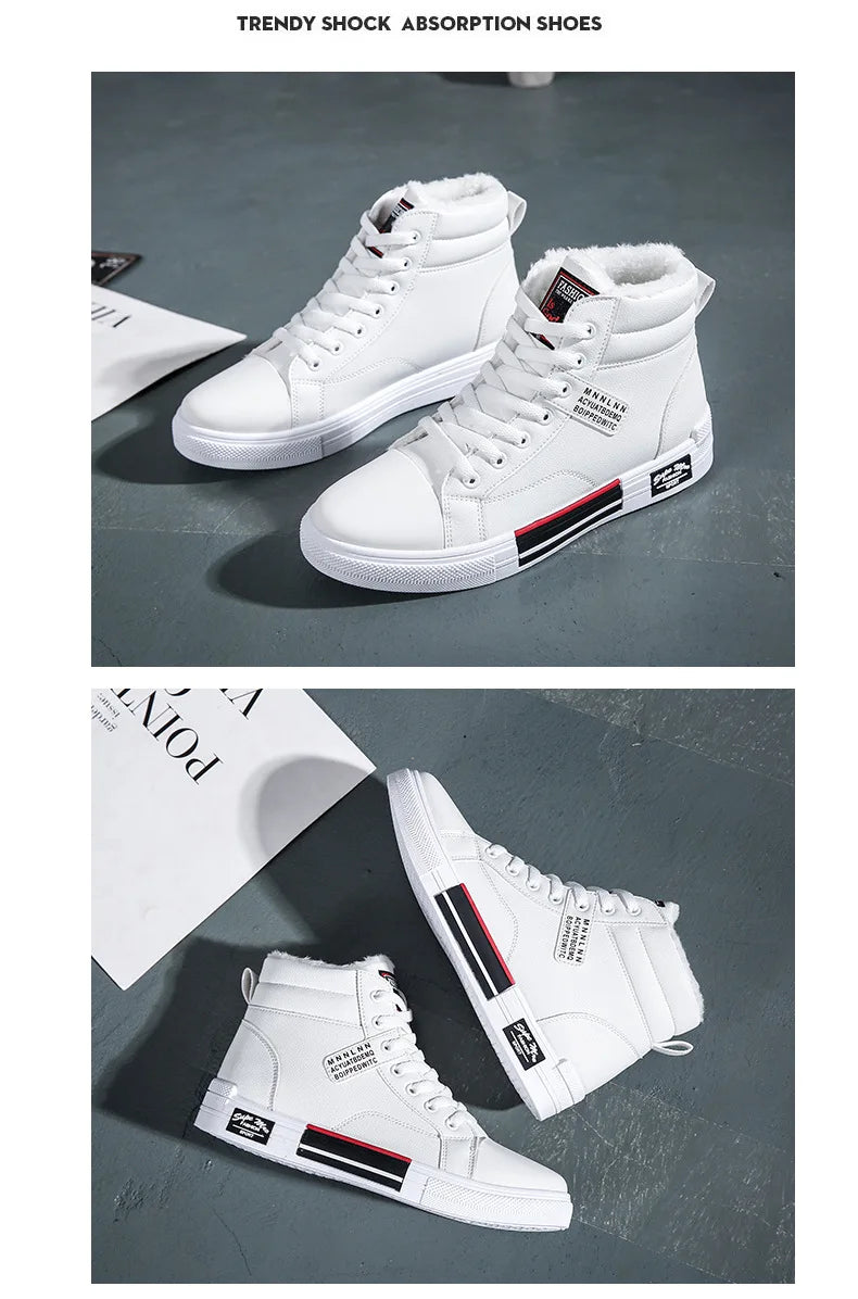 High-Top Casual Shoes for Men Non-Slip Student Male Sneakers New Winter Footwear