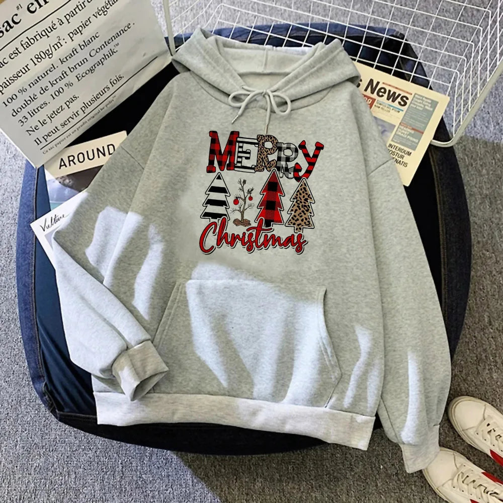 Christmas hoodie graphic funny harajuku kawaii pattern Japanese women pullover comfortable anime soft fabric Japanese