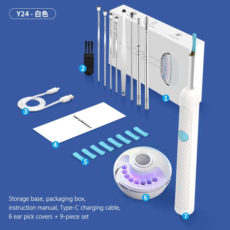 2025 New upgrade Visual Ear Wax Cleaner Camera Safe Earwax Removal Endoscope with 5M Camera Ear Cleaning Tools Ear Care