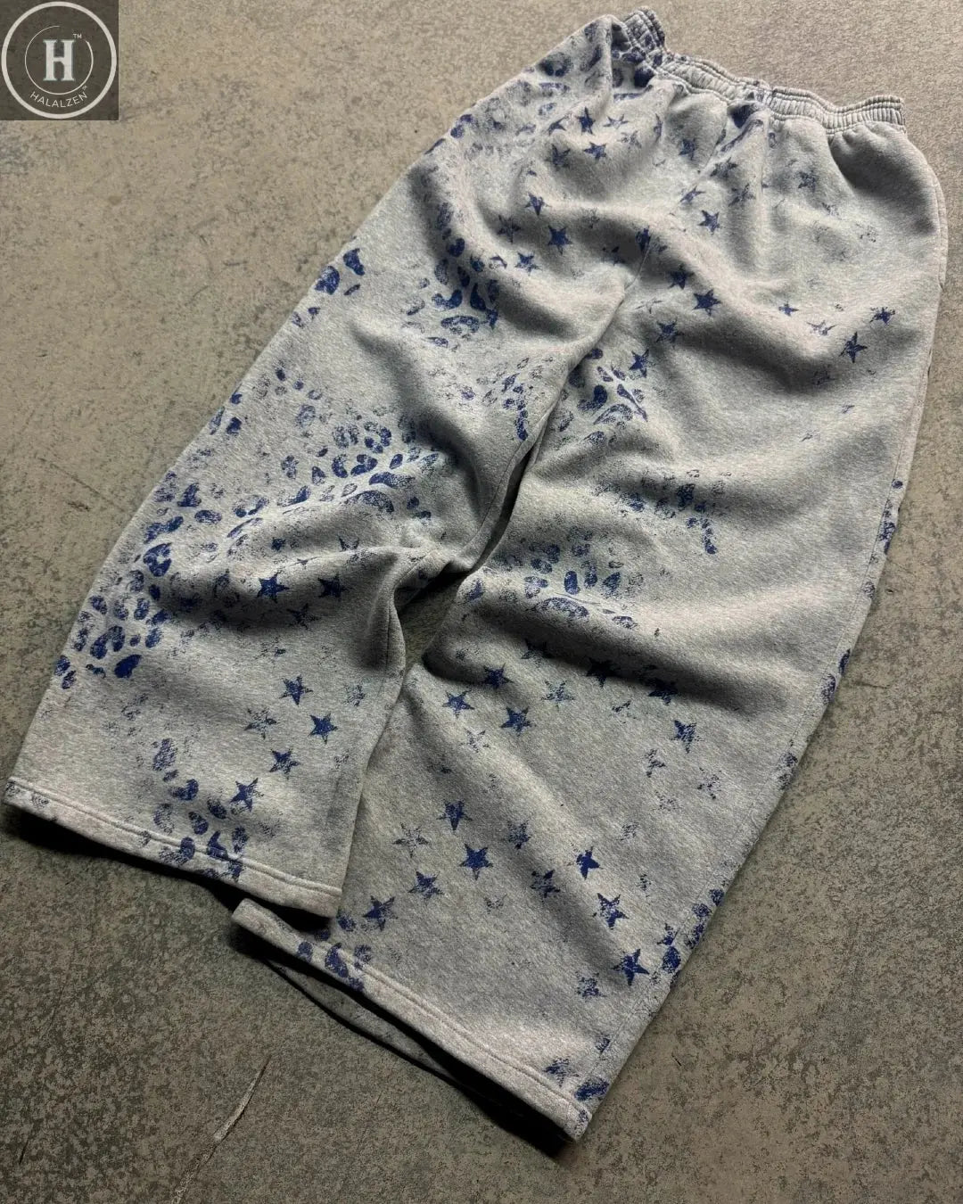 Exclusive design Dark leopard print star set Retro aging craftsmanship Trendy sweatshirt trousers suit HALALZEN