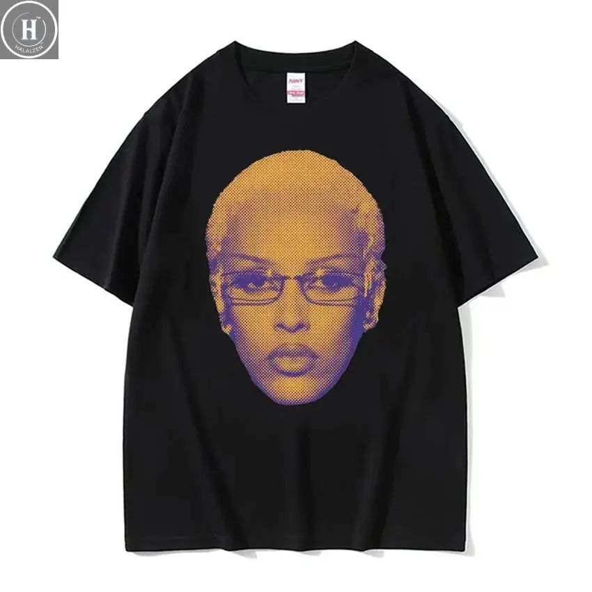 Retro Rapper Doja Cat Face Graphic Tee Shirt Men Women 90s Fashion Classic T Shirts Male Casual High Quality Cotton T-shirt Tops HALALZEN