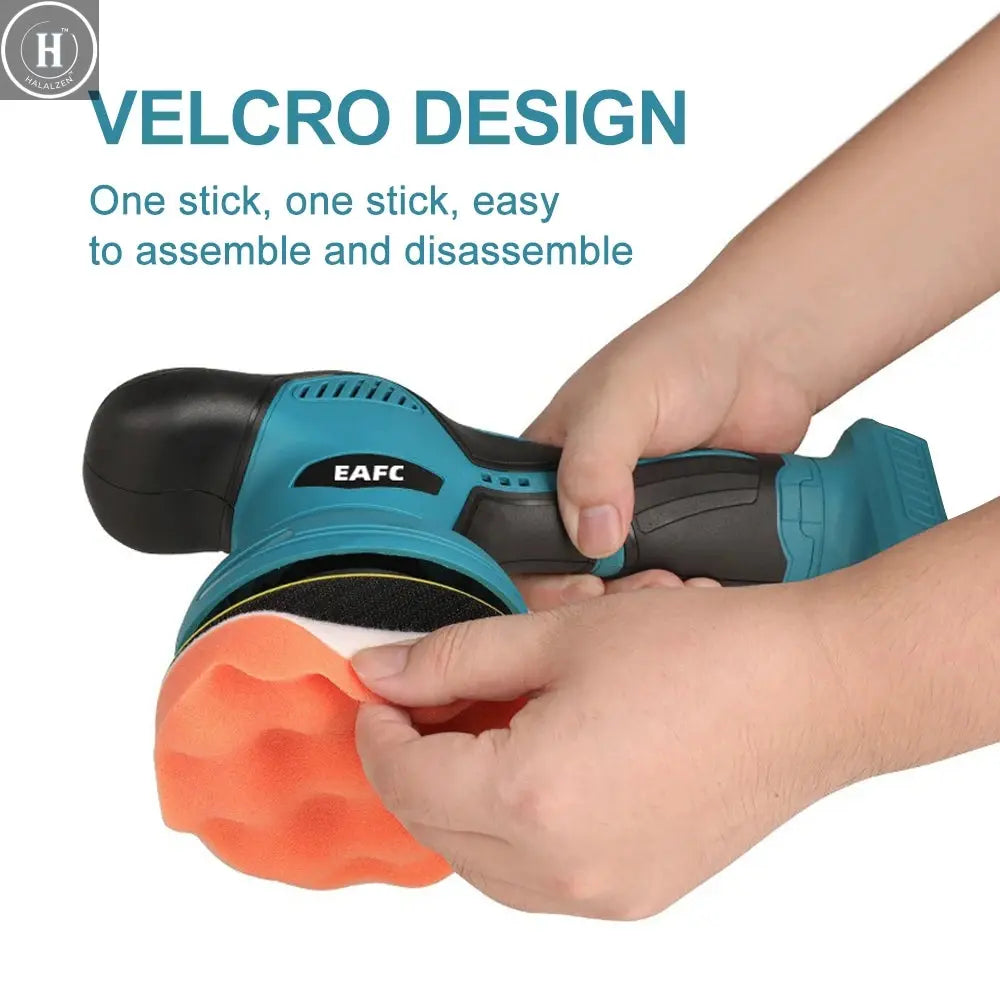 EAFC Cordless Rechargeable Buffer Polisher Portable Polishing Machine6 Gears Metal Waxing For Makita 21V Battery(No Battery) HALALZEN
