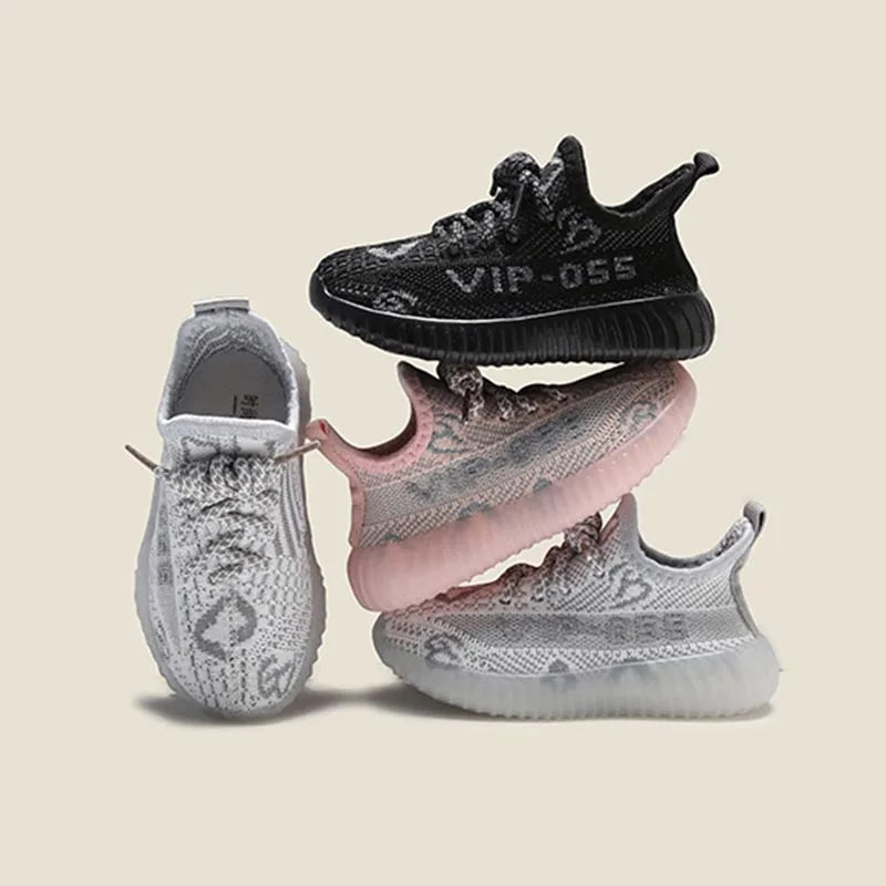 2024 Children Spring Autumn Stylish Comfy Sneakers Breathable Mesh Lightweight Lace-Ups Causal Boys Girls Soft Shoes