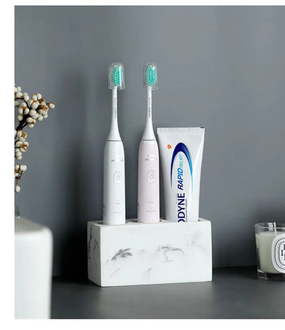 Marble Pattern Resin Toothbrush Rack