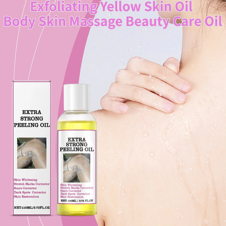 Exfoliating Yellow Skin Oil For Body Skin Moisturizing Nourishing Brightening Firming Moisturizing Massage＆Beauty Care Oil 110ml