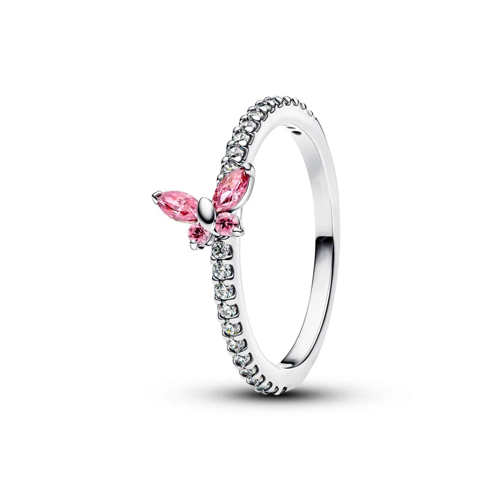 2026 Hot Selling 925 Silver, Heart-shaped, Butterfly,Flower Ring, Suitable for European Women's Exquisite Charm Jewelry Gifts ﻿