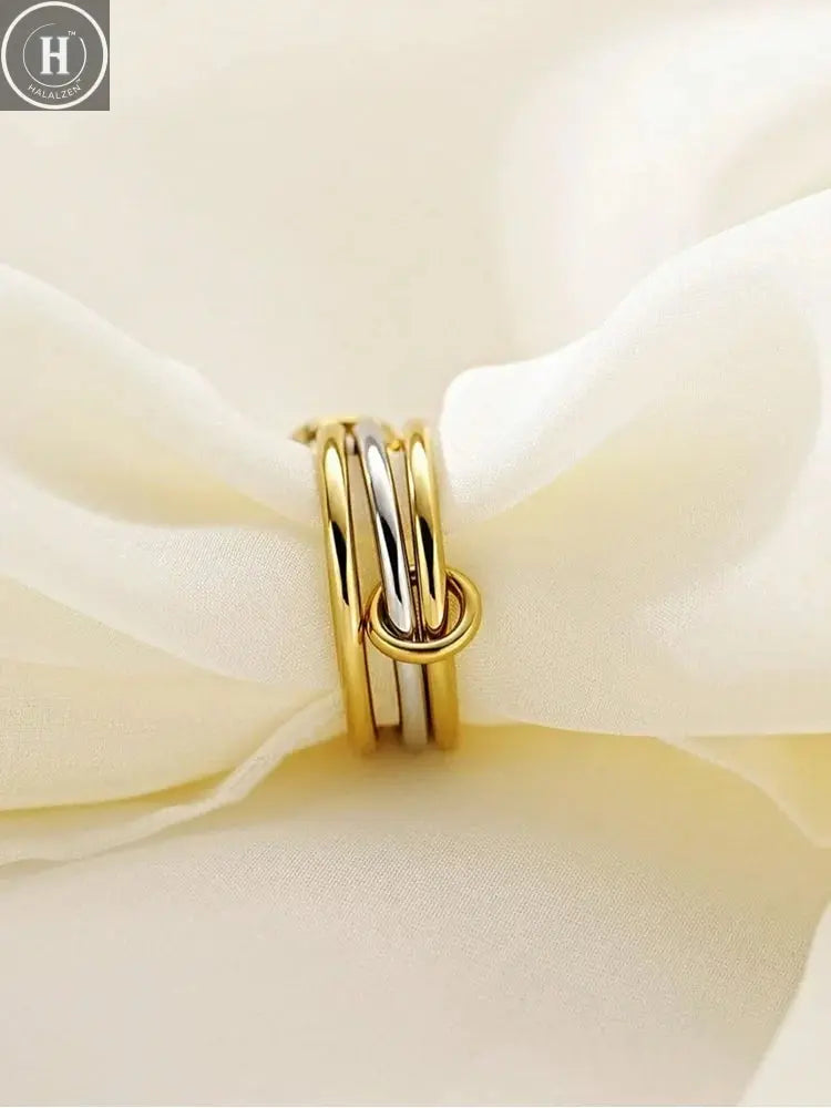 925 Sterling Silver Simple Fashion Multi-Layer Round Zircon Ring For Women Anniversary Daily Wear High Quality Fine Jewelry HALALZEN