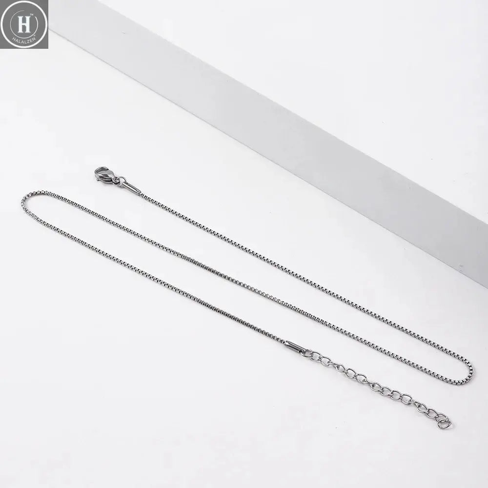 1.2mm Simple Stainless Steel Box Chain Necklace Gold Color Titanium Steel Men Necklace Fashion Women Jewelry Trend Accessories HALALZEN