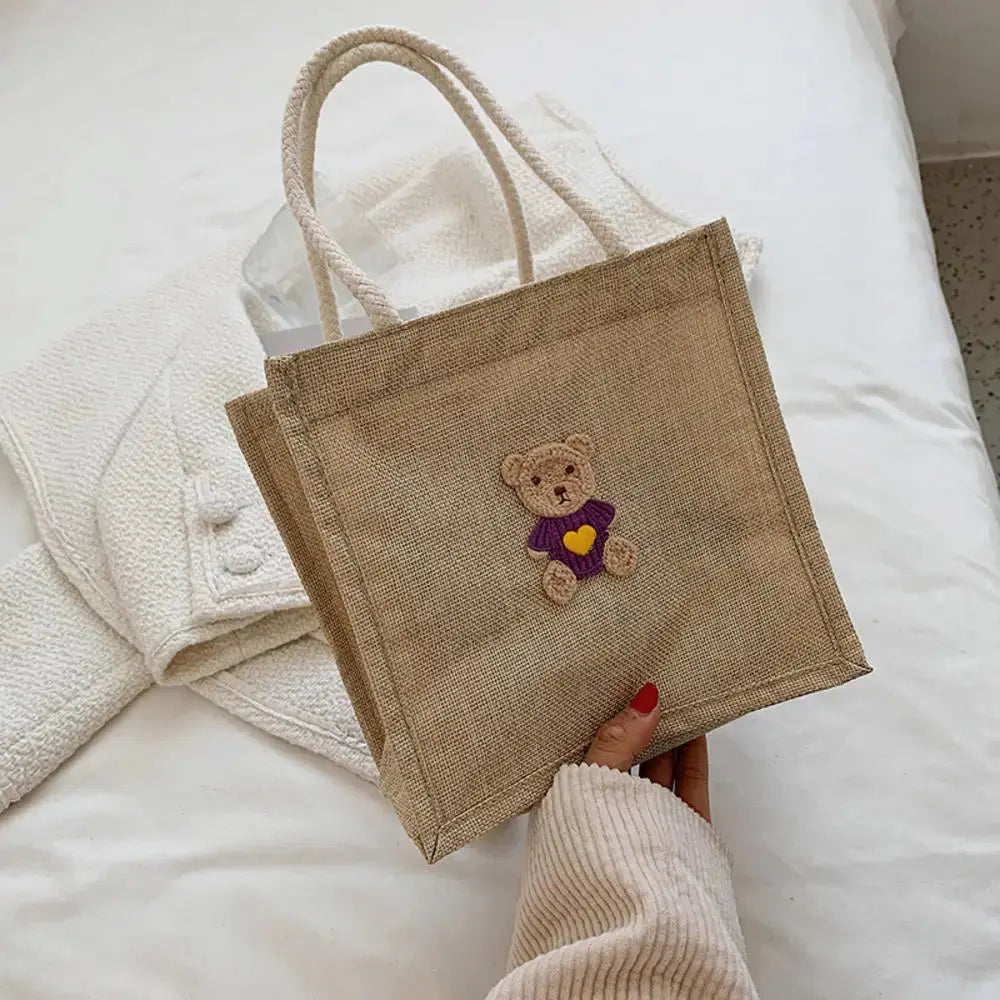 Fashion Linen Small Handbag Butterfly Printed Canvas Bag Party Gift Packing Bag Women Small Tote Bags Portable Shopping Bag HALALZEN