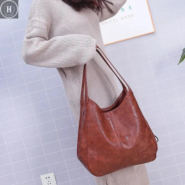 Women crossbody bags 2023 new tide soft leather shoulder capacity wild fashion women's shoulder bag Korean style of the handbag HALALZEN