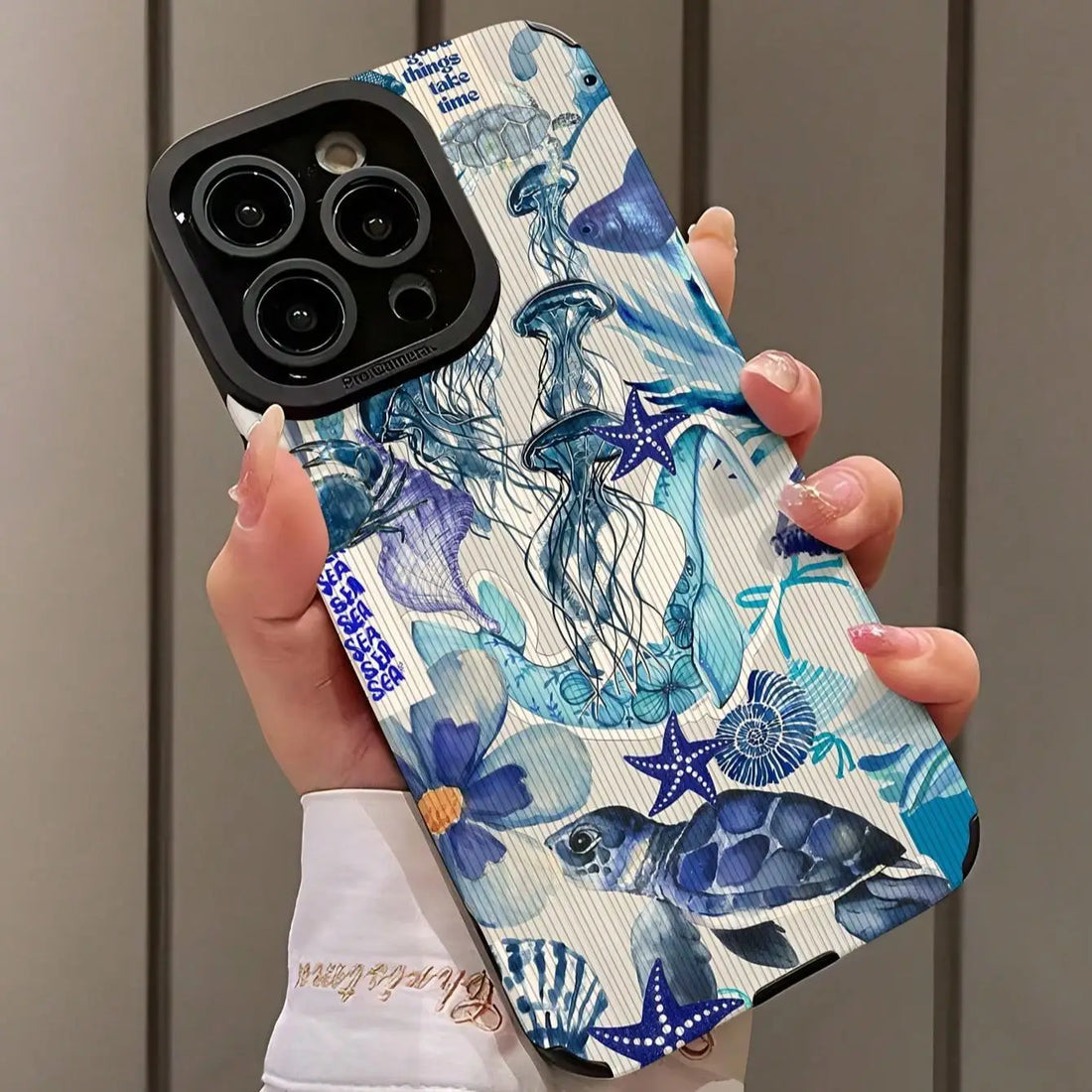 Fashion Ocean Theme Phone Case Compatible with IPhone 16 Pro Max 15 Pro 14Plus 13 12 11 X/XS Smartphone Accessories Shockproof