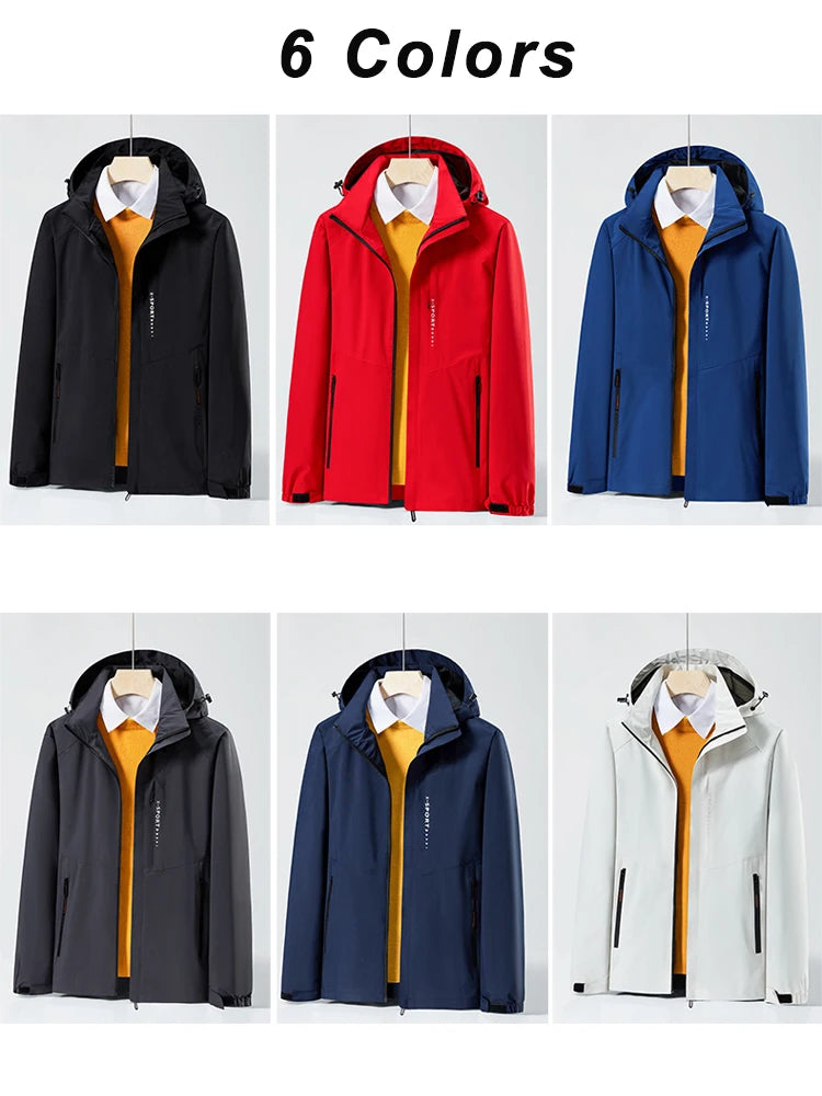 Spring Autumn Casual Jacket Men/Women Outdoor Waterproof and Windproof Hooded Windbreaker Coats