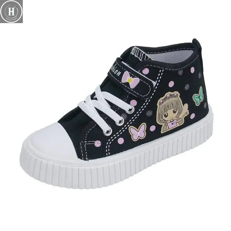 Multi Colored Kids Casual Shoes Cartoon Mid Top Anti Slip Spring Autumn Outdoor Kids Canvas Shoe Sizes 26-37 Sandalias De Mujer Halalzen UK