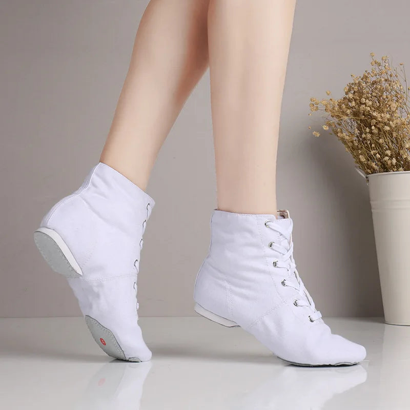 Kid Dance Shoe HighTop Adult Dance Shoe Fashion Jazz Boot Shiny Soft Sole Dance Shoe Parent-child Ballet Shoes Performance Shoes