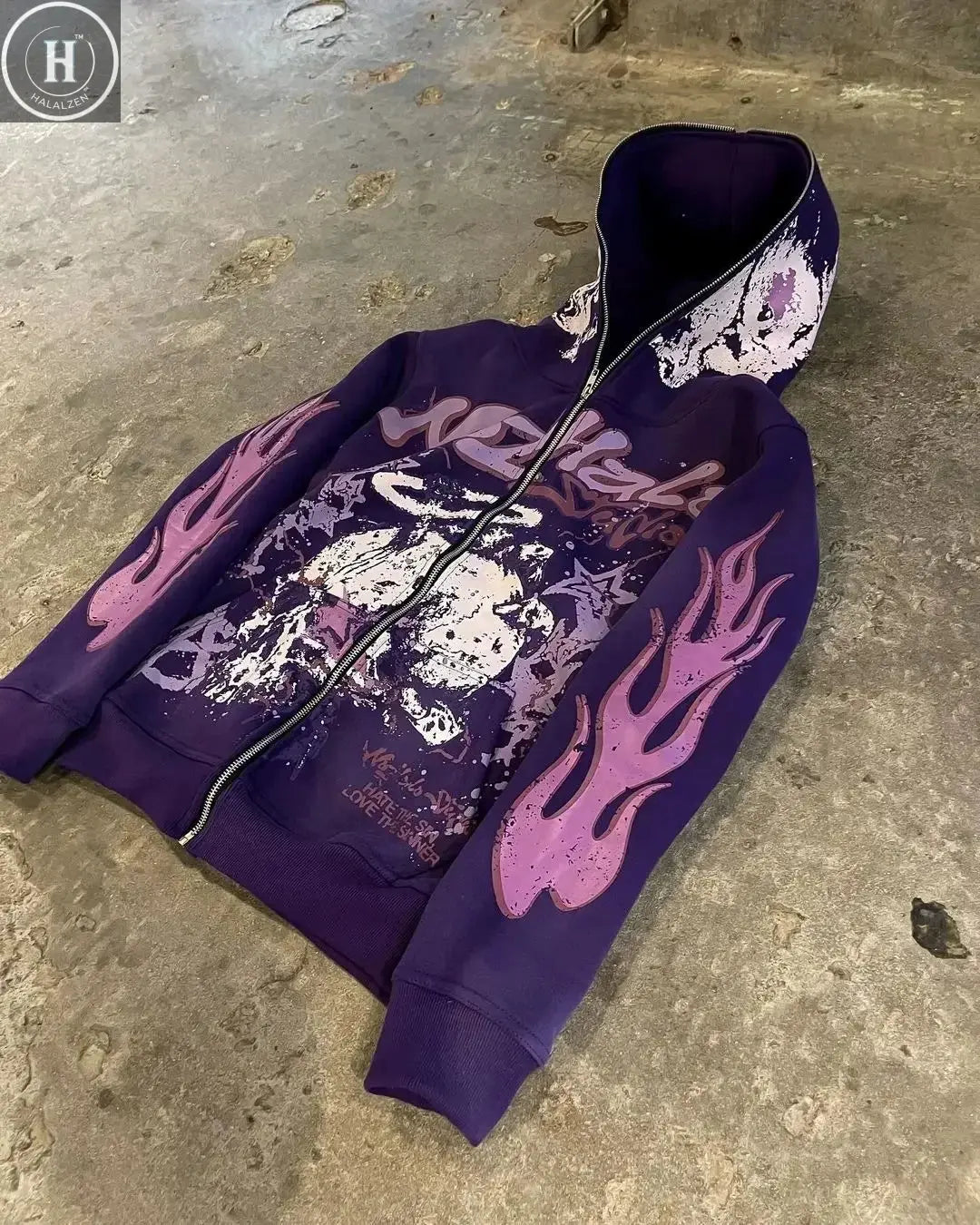 Explosions of New Harajuku Zipper Hooded Sweater Street Men and Women Retro Shirt Sweatshirt Gothic Jacket Hooded Couple Sweater HALALZEN