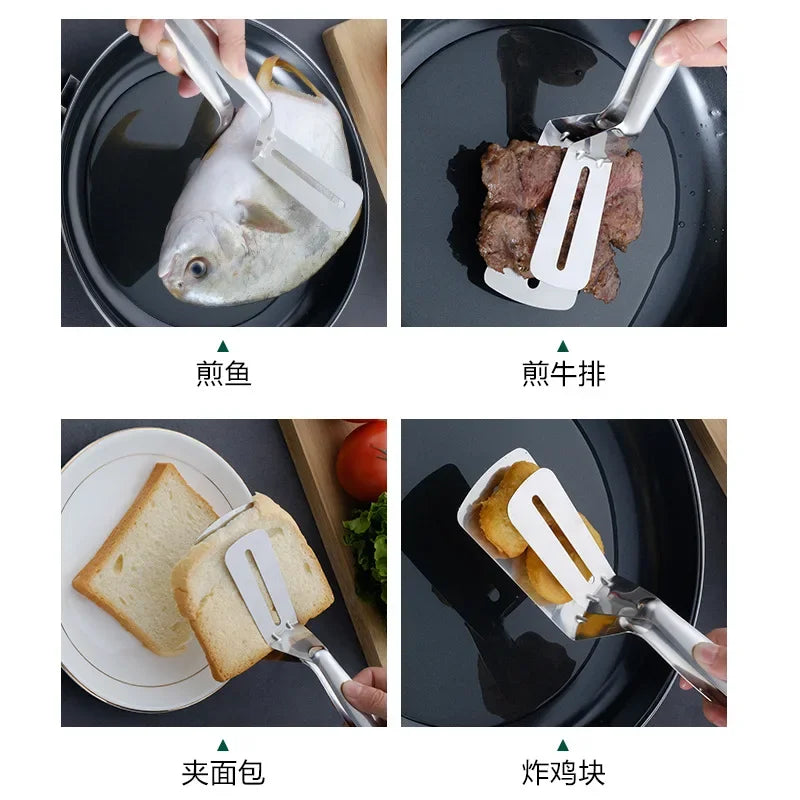 Household Frying Shovel Pancake Fried Fish Shovel Pizza Steak Clip Barbecue Grilling Tong Kitchen Clamp Cooking Tool Halalzen