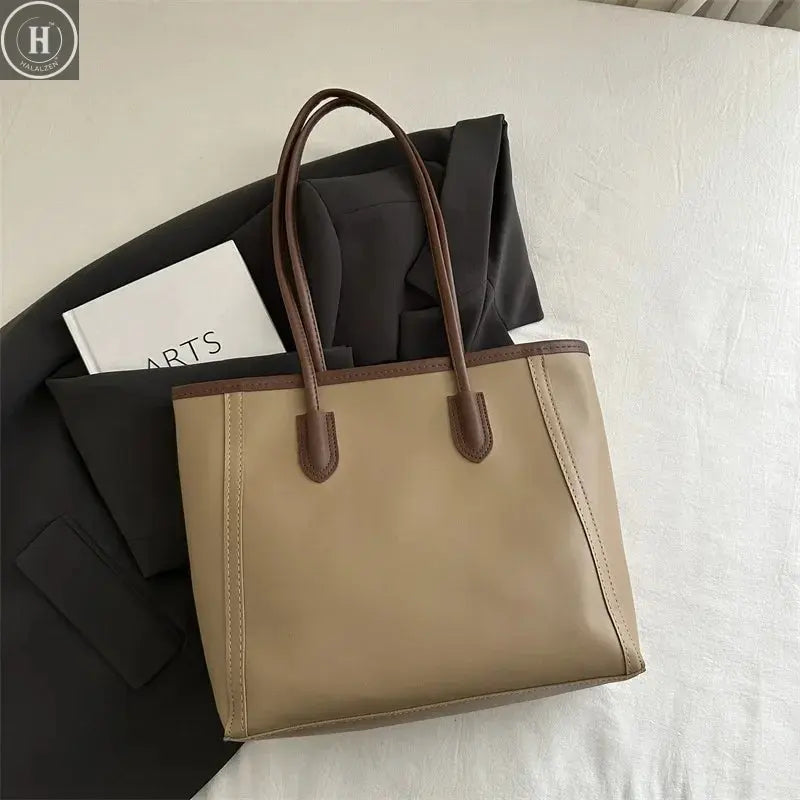 Korean Soft Tote Bag Faionable Commuter Women's Handbag 2025 New Trendy Versatile Oulder Bag High Quali PU Leather HALALZEN