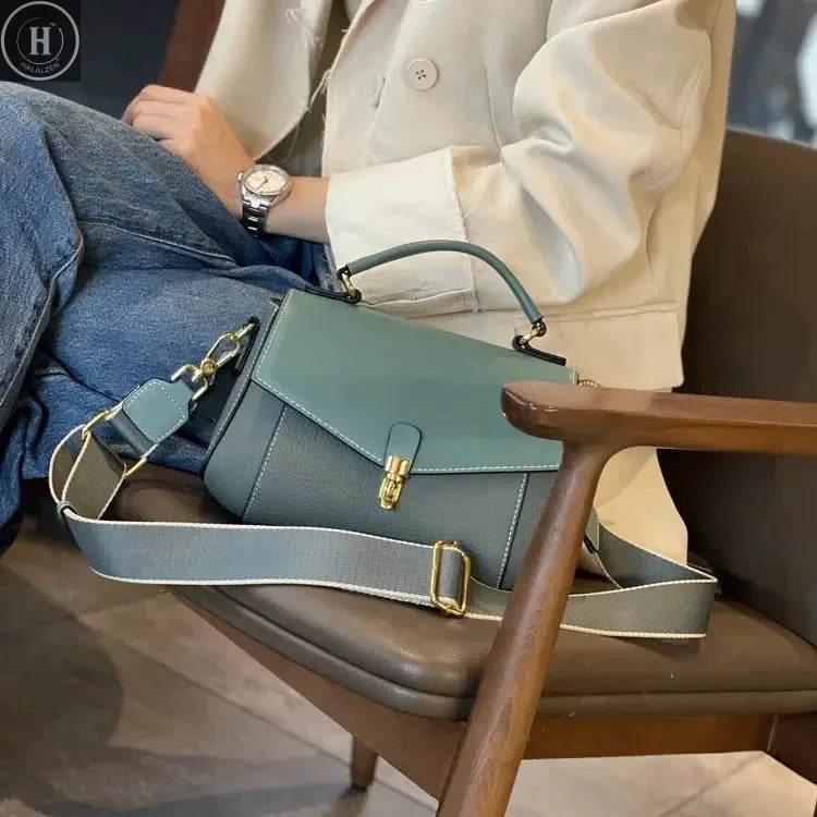 Genuine Leather Women's Bag New Trendy All-match Messenger Shoulder Bag Ladies Fashion First Layer Cowhide Handbag High Quality HALALZEN