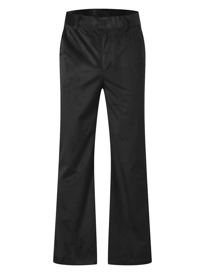 Men s Classic Fit Flared Dress Pants Elegant Solid Color Bell Bottom Trousers for Work Events Wedding Ceremony and Casual Wear Halalzen UK