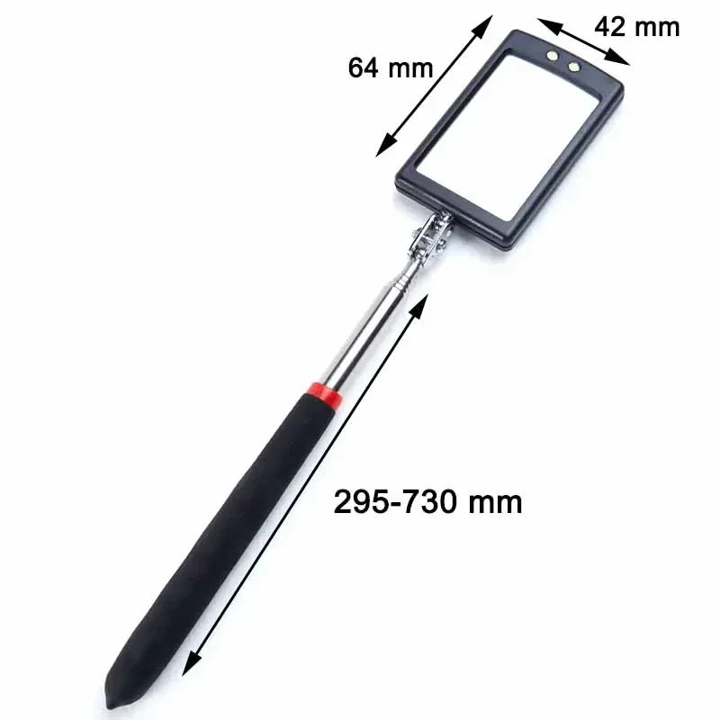Inspection Mirror LED Light Telescoping Mirrors 360 Rotation Mechanic Tools Magnetic Mirror Telescopic Handle Repairing Tools
