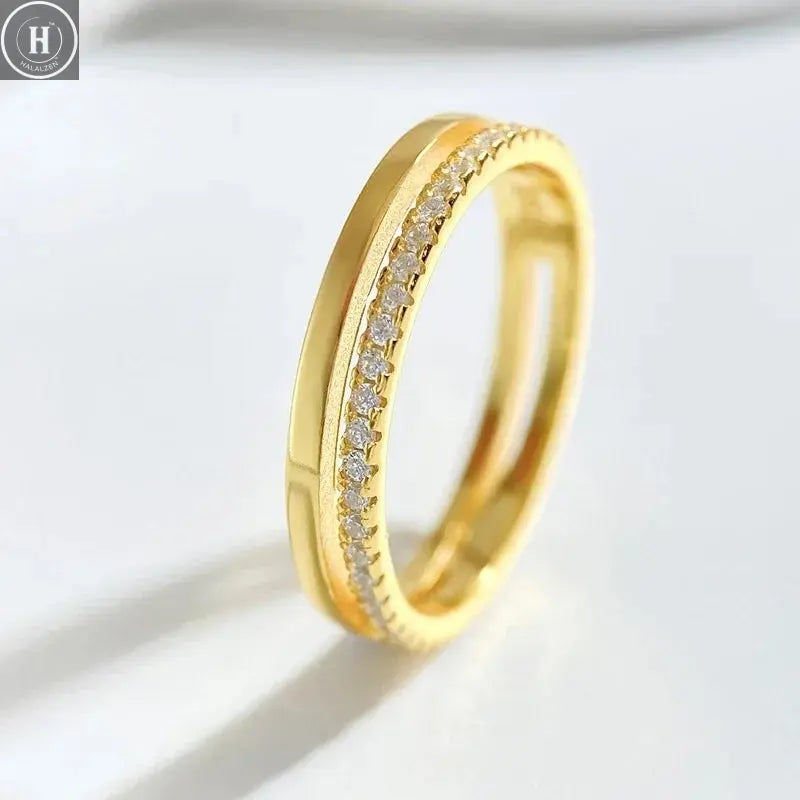 925 Sterling Silver Gorgeous Sparkling Classic Zircon Ring For Women Engagement Wedding Luxury Fashion High Quality Fine Jewelry HALALZEN