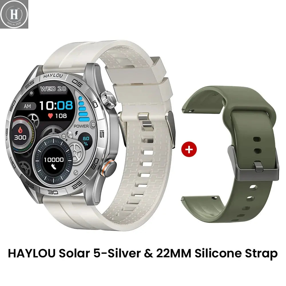 HAYLOU Solar 5 Voice Calling Smartwatch 1.58'' AMOLED Display 60Hz Smart Watch 24H Health Monitoring Sports Smartwatch for Men HALALZEN