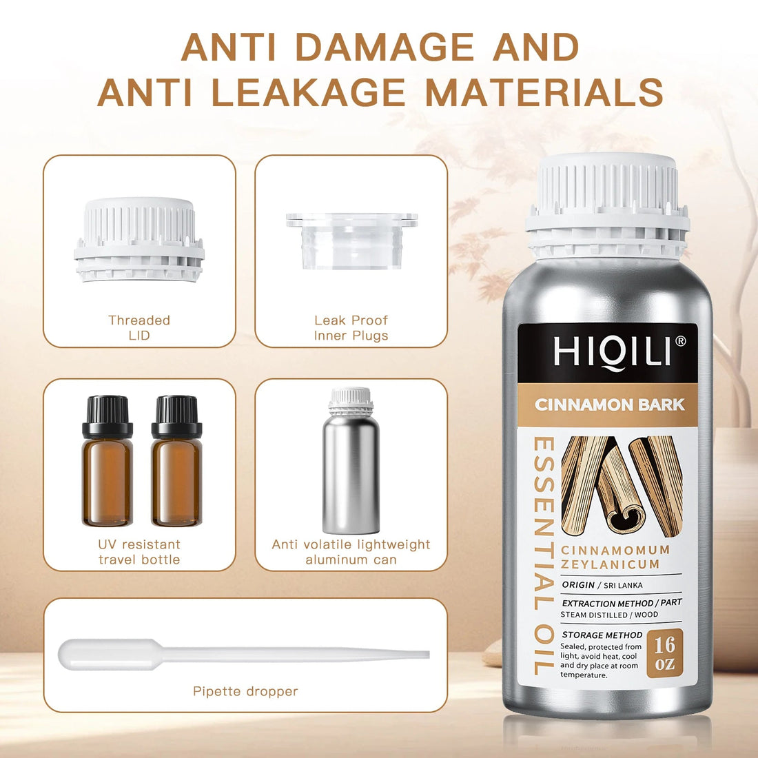 HIQILI 500mL Essential Oil, Cinnamon Peppermint Rosemary Vanilla Lavender Oil for DIY Candle& Soap Aomatherapy Diffuser Massage HALALZEN