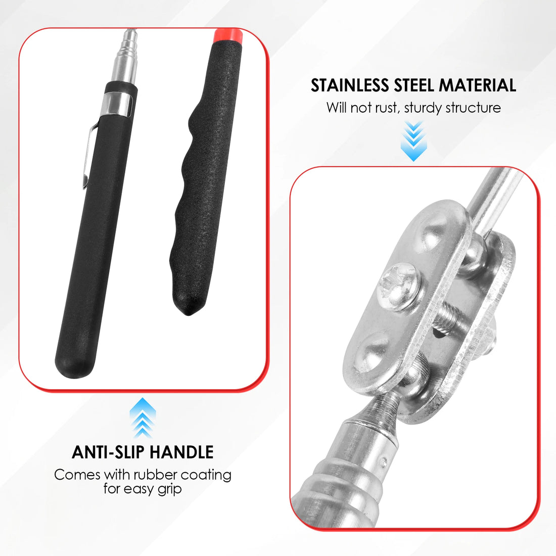 5Pcs 360° Inspection Mirror Adjust Telescoping Mirrors Extend Mechanic Tools Inspection Mirror Telescopic Handle Repairing Tools