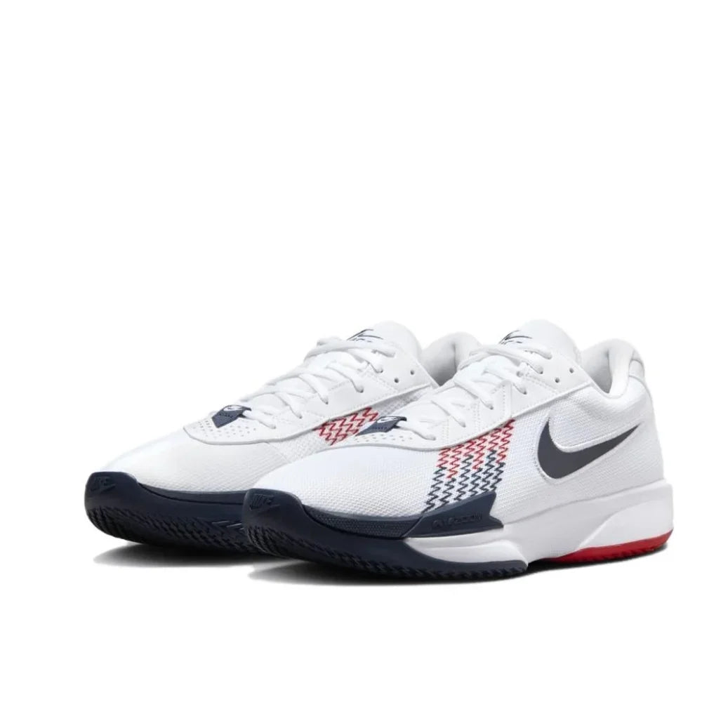 Nike Air Zoom G.T. Cut Academy Men's Low Top Basketball Shoes Comfortable Shock Absorbing Athletic Shoes Gray and White Colorway