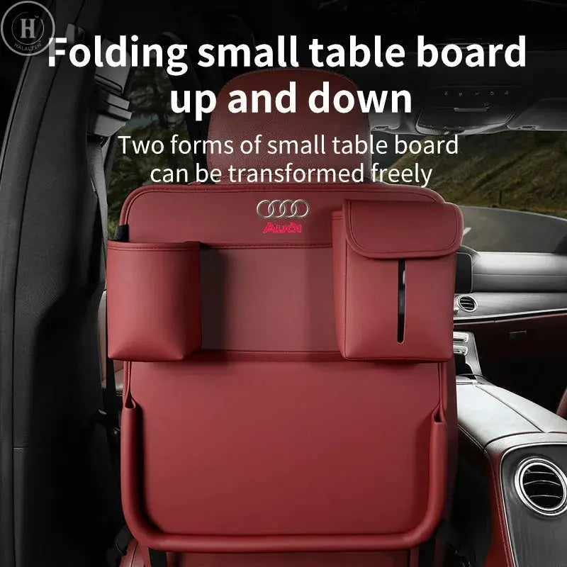 Car Seat Back Storage Bag Foldable Dining Table Tablet Tray Hanging Bag for Audi A1 A3 A4 A5 A6 A7 A8 Q3 Q5 Q7 Q8 RS4 RS5 S3 S4 HALALZEN