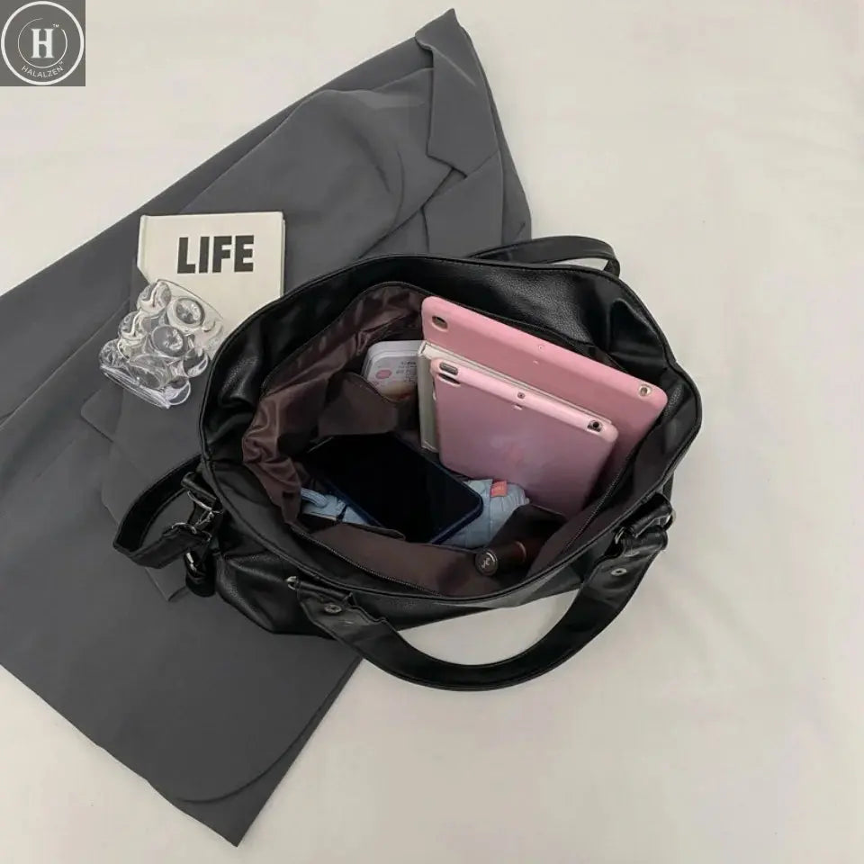 Female Hobo Handbag Large Capacity Shoulder Bags Big Stylsih Casual Tote Bag Ladies A4 Soft Leather Crossbody Bags Business Sac HALALZEN