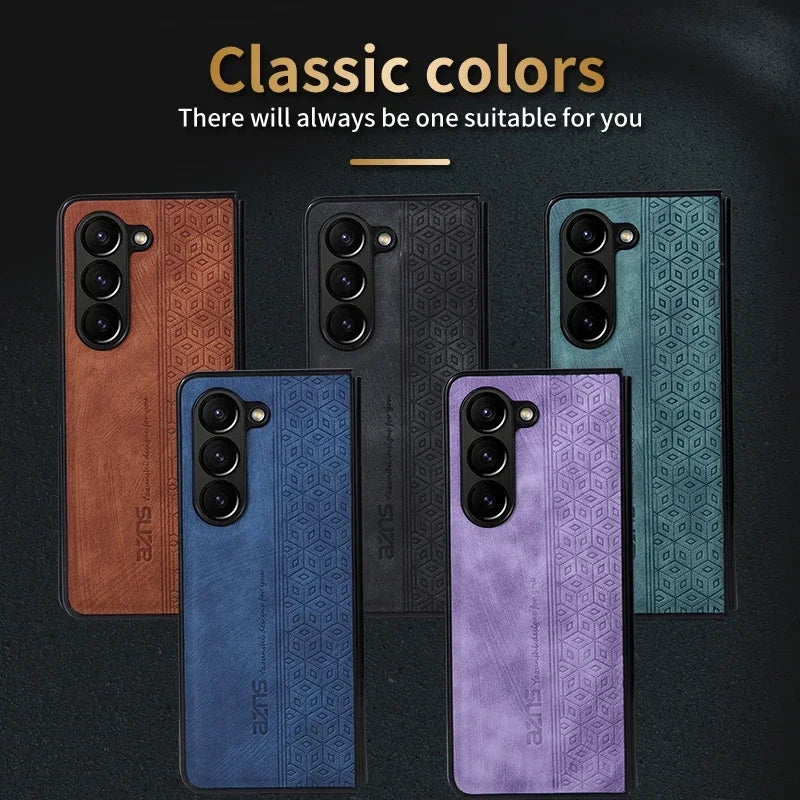 Luxury PU Leather Mobile Phone Case For Samsung Galaxy Z Fold 7 6 5 4 3 Bumper Coque Back Cover For Galaxy Z Fold 5 4 3