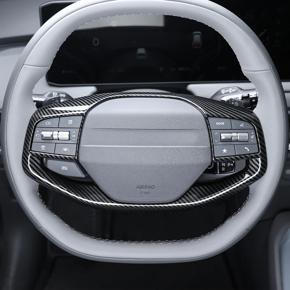 US For Kia NQ5 2026/EV6 2026 /EV3/EV4/K4 Car Tuning Carbon Fiber Steering Wheel /GT Steering Wheel Button Trim Cover Accessories