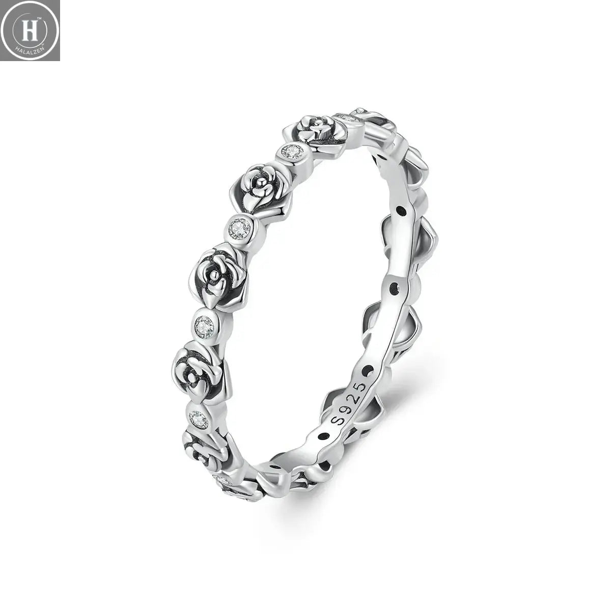 WOSTU European 925 Sterling Silver Simple Rings For Women Wedding Engagement Heart Rings With Zircon Original Female Jewelry HALALZEN