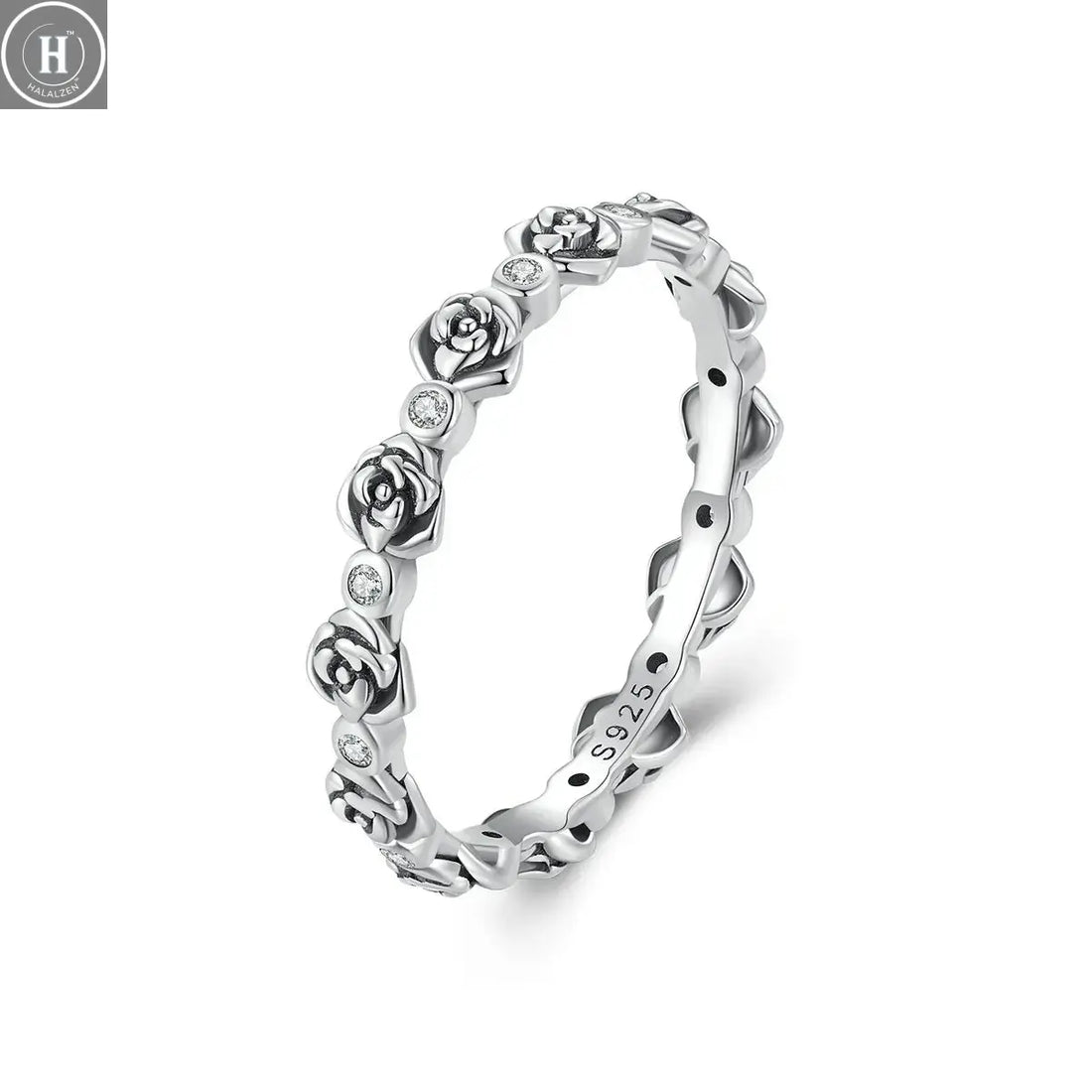 WOSTU European 925 Sterling Silver Simple Rings For Women Wedding Engagement Heart Rings With Zircon Original Female Jewelry HALALZEN